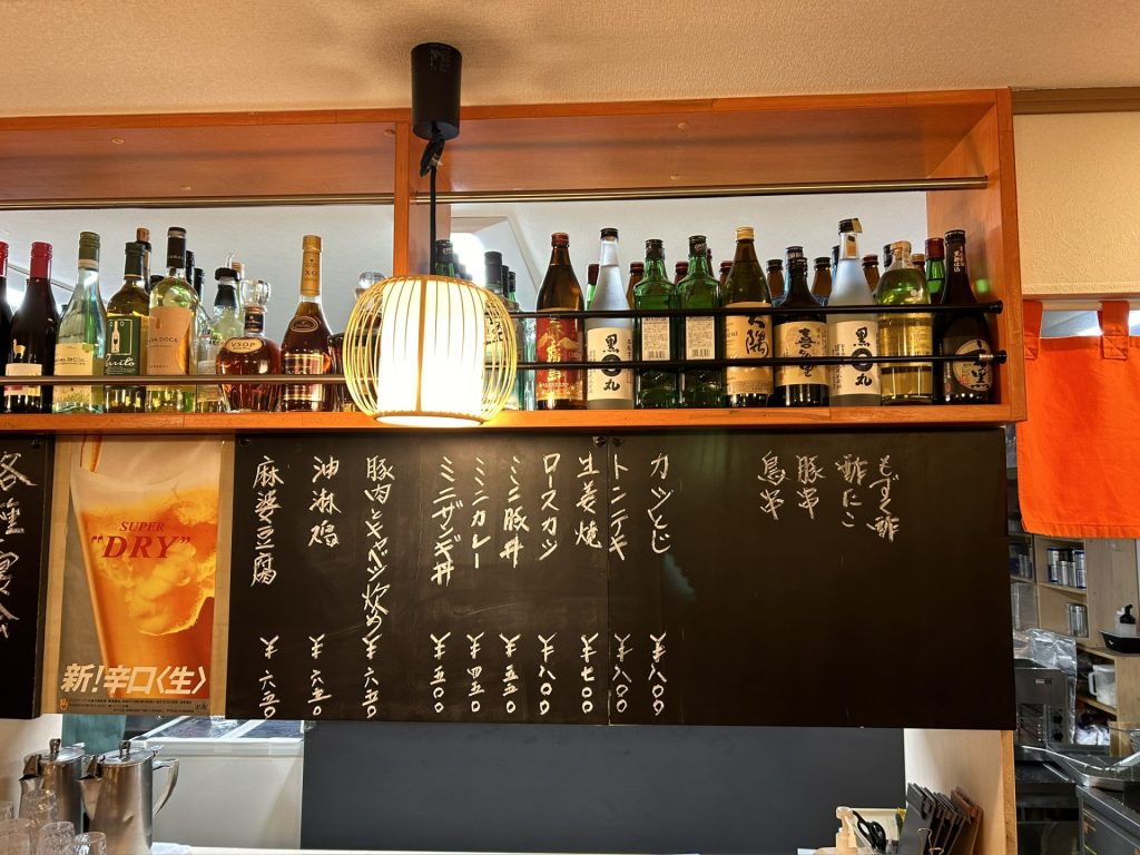 店内のメニューボード